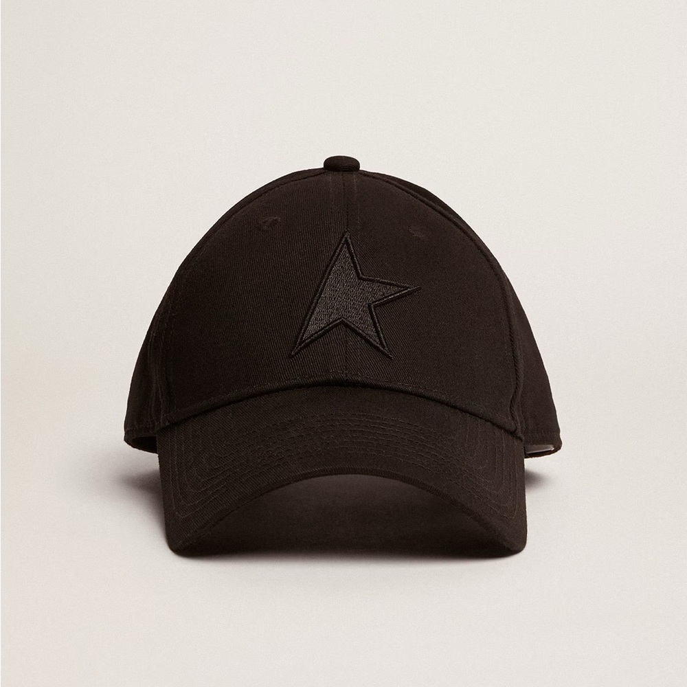 NEW GOLDEN GOOSE Star Logo Baseball Hat Black S/M